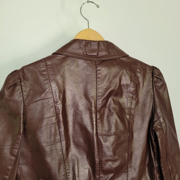 Vintage Avant Garde Leather Jacket sz 10 - Picture 4 of 11
